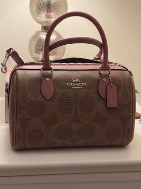 COACH Rowan Satchel Bag In Maxi Signature Canvas.